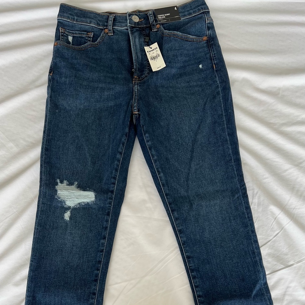 Express- Cropped Skinny High Rise; size 4